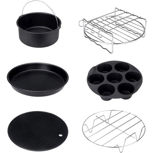 AD-Air Fryer Accessories, All 5.8Qt, 6Qt Air Fryers, BPA Free, Non-Stick, Dishwasher Safe