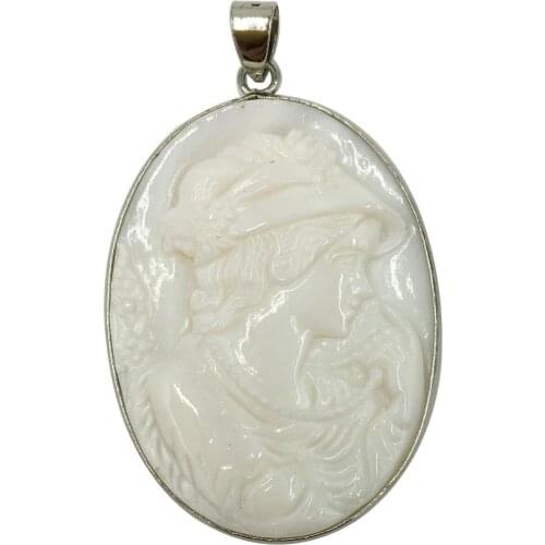 Free Shipping Women Fashion Jewelry White Mother of pearl Shell Women Pendant Bead 1pcs C8401