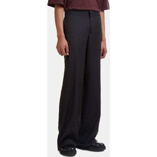 Mens casual pants loose pants floor sweeping wide leg pants flared pants autumn and winter thick youth fashion urban black fash