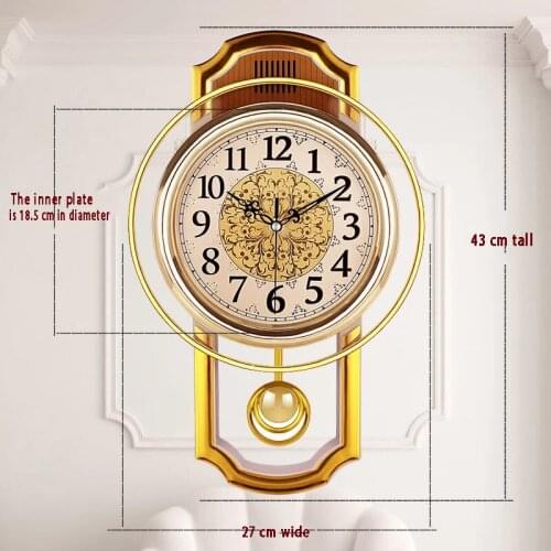 Retro swing wall clock living room simple fashion wall watch bedroom silent quartz clock modern clock