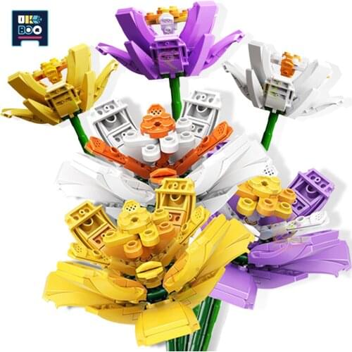 UKBOO City Creator DIY Flowers Crocus Sativus Decorations Building Blocks Set Girls Garden Toys for Friends Children Gifts