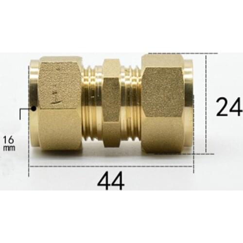Fit Tube OD 16mm Brass Compression Fitting Union Straight Connector Water Gas Fuel