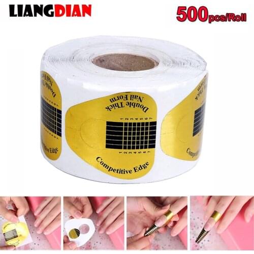 1 Roll 500pcs/roll Nail Polish Curl Form Accessory Nail Form Pro Nail Art Guide Form Acrylic Tips Gel Extension Sticker