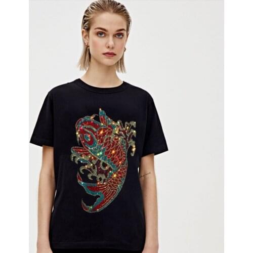 TShirt Hot drill Women tshirt Cotton Summer size S-2XL O Neck Short-Sleeve Ladies Tee Shirt