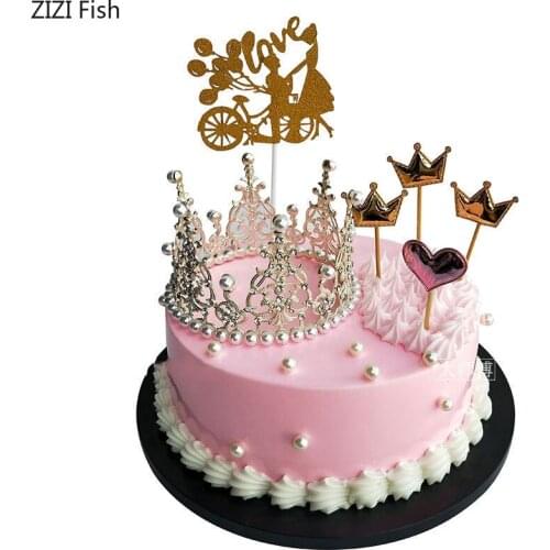 Simulation cake model Crown Birthday cake model pearl Fake cake display Plastic sample Shooting props Wedding decoration