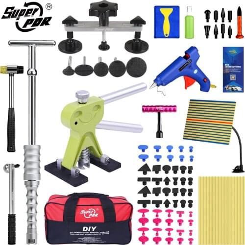 PDR Tools Hooks Stainless Steel Push Rods Dent Removal Car Body Dent Repair Reverse Hammer Paintless Dent Remover Crowbar Kit