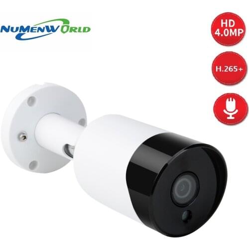 PoE IP Camera 4MP Audio Bullet Security Outdoor Surveillance Camera CCTV Nightvision Video Surveillance H.265