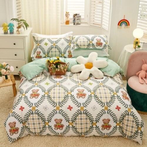 Cartoon Boys Bedding Set Bear Toy Track Pattern Duvet Cover Set Children Birthday Gift AU/EU Single Students Bedclothes for Kids