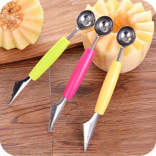 Creative Ice Cream Dig Ball Scoop Spoon Baller DIY Assorted Cold Dishes Tool Watermelon Melon Fruit Carving Knife Cutter Gadge