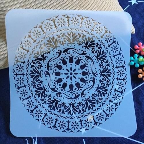 S M L Size Reusable Stencil Laser Cut Painting Template Floor Wall Tile Fabric Furniture Stencils Mandala Painting Stencils