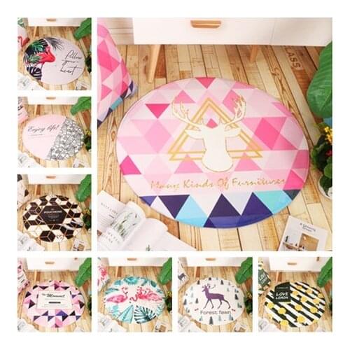 Cartoon Animals Round Tapete for Living Room Bedroom Home Decor Carpet Rug Children Kids Soft Play Mat Tea Table Round Carpet