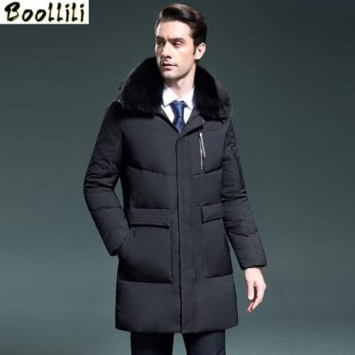 Boollili Winter Duck Down Jacket Men Clothes 2020 Long Coat Fox Fur Collar Korean Parka Men Fashions Doudoune Homme