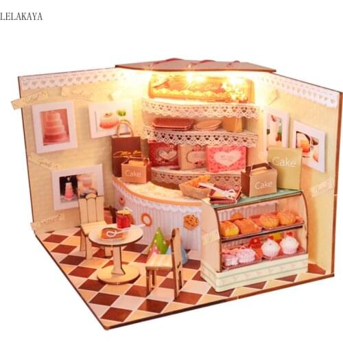 Assemble DIY Miniature Doll House Kit With Furniture LED Light 3D Wooden Dollhouse Puzzle Toys For Children Gift Handmade Crafts