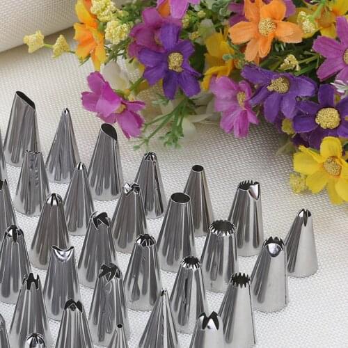 48Pcs/set Stainless Steel Icing Piping Nozzles Pastry Tips Set Cake Baking DIY Decorating Tools Seamless Welding Accessories