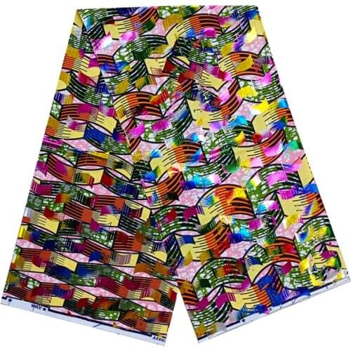 Real Gold Wax Fabric 100%Cotton Veritable High Quality African Style Ankara Wax Prints Fabric By The Meter For Party Dress SP-ER