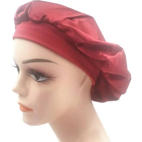 Newly Womens Satin Solid Sleeping Hat Night Sleep Cap Hair Care Bonnet Nightcap For Women Men Unisex Cap bonnet de nuit