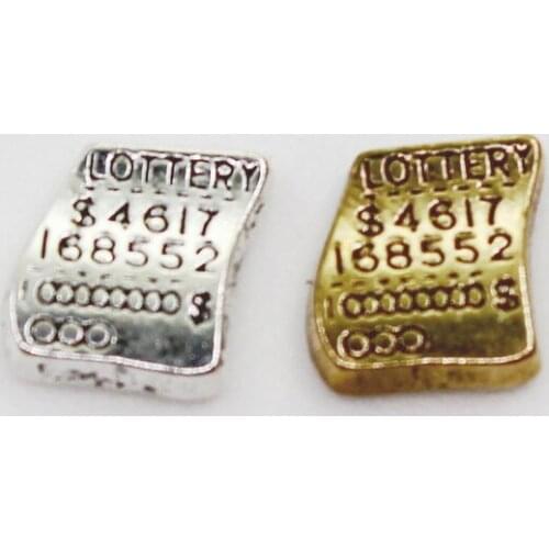 New Arrival 20pcs/lot Mix Gold&Silver Lottery Floating Charms Living Glass Memory Lockets Pendants DIY Jewelry Accessories Charm