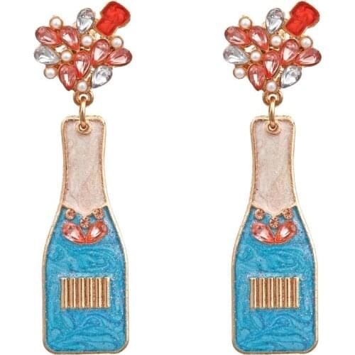 Creative Personality Wine Bottle Earrings for Woman Exaggerated Female Geometric Earrings