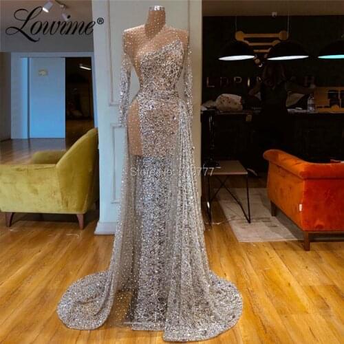 Illusion Prom Dresses Sexy Custom Beaded Party Dress 2019 Couture Abendkleider Dubai Kaftans Arabic Evening Gowns Robe De Soiree