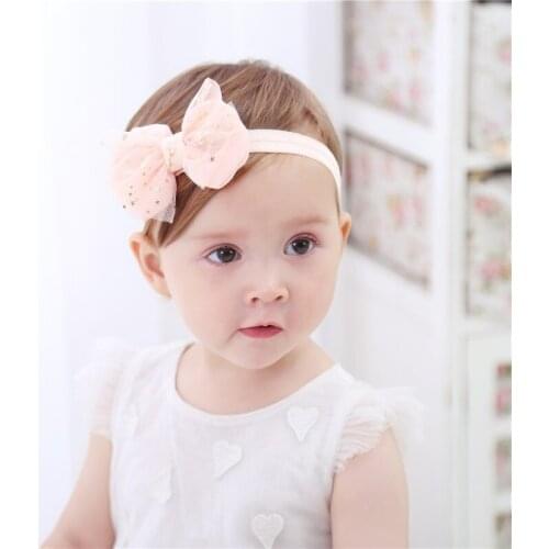 1pcs Headband Hairband Bebe Lace Hair Accessories with golden pentagram Bow Nice ornament for Kids Children Headwear