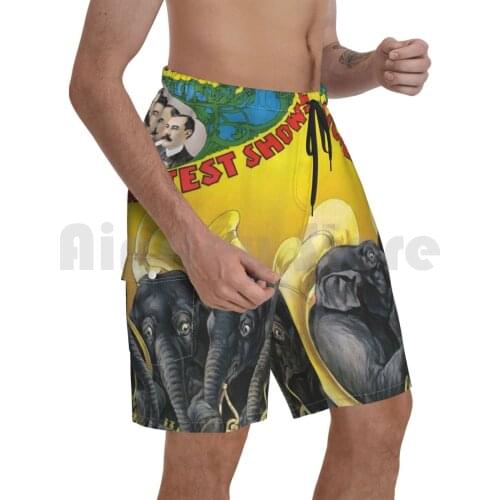 Ringling Brothers Usa 1899 Vintage Poster Restored Beach Shorts Men Beach Pants Swimwear Ringling Bros Brothers