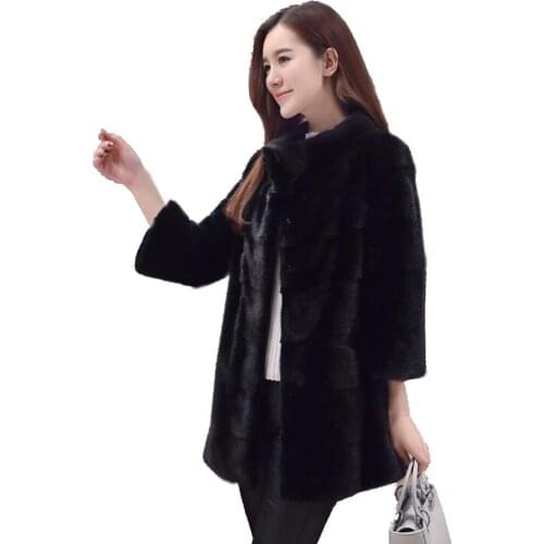 Mandarin Standard Classical Collar Women Keep Warm Thick Natural Rabbit Fur Coat Vintage Fur Jacket Customize Big Size tsr760