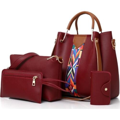 Four-piece Female bag Fashion New Suit Female Handbag Large-capacity One-shoulder Womens messenger bag mother bag