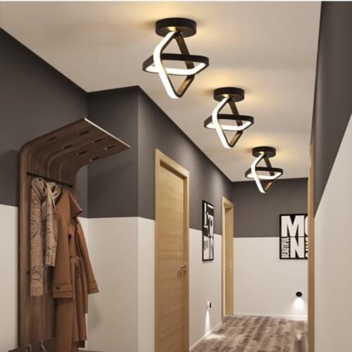 Led Ceiling Lamp For Corridor Aisle Cloakroom Black Square Modern Chandelier In The Hallway Balcony Home Decor Light Fixture