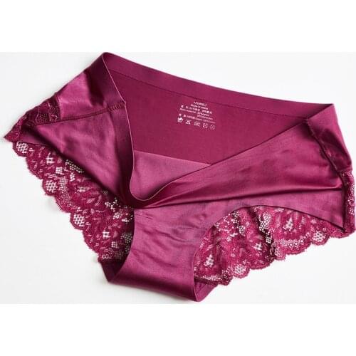 High Quality Womens Lace Panties Sexy Underwear Briefs breathable Hollow Transparent Low Waist Panties for women Cotton Crotch