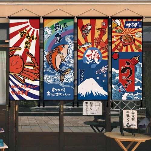 Japanese Ukiyoe Canvas Posters Sushi Restaurant Wall Art Painting Home Decor Hanging Scroll Paintings Decor Tapestry