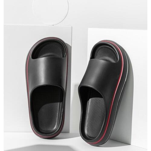EVA Slippers Men Summer Runway Shoes Outside Outdoor Women Slides Soft Thick Sole Couple Non-slip Pool Beach Sandals Indoor Bath