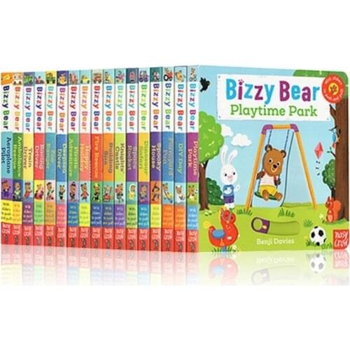 17 books/set Bizzy Bear English board book children early educational picture story flap handle book 18*18cm for 2-6 years kids