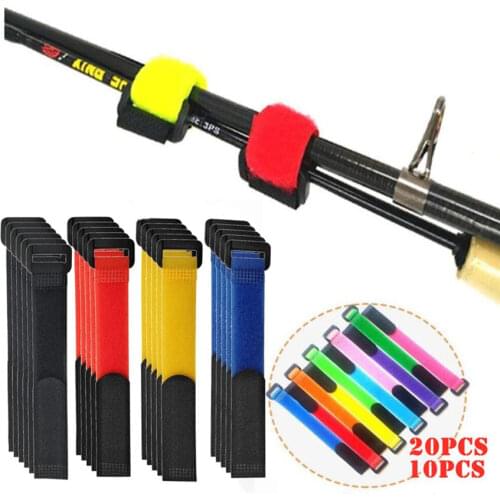 5/10/20pcs Fishing Rod Tie Holder Strap Suspenders Fastener Hook Loop Ties Fishing Rod Strapping Velcro Outdoor Fishing Gadget