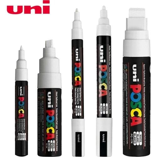5pcs/set UNI Posca Paint Pen Mixed Mark 5 Sizes Each with 1 Pen PC-1M/3M/5M/8K/17K Painting POP Poster Advertising Pens