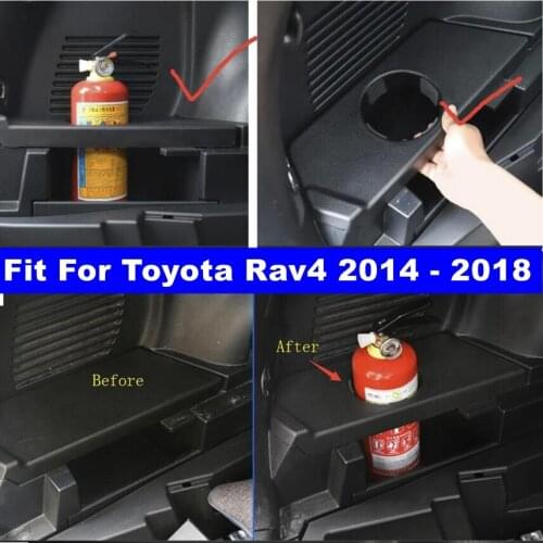 Car Accessories Boot Fire Extinguisher Support Beverage Cup Holder Car Trunk Rack Storage Case For TOYOTA RAV4 RAV 4 2014 - 2018