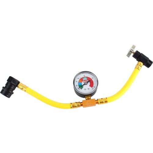 Car Air Conditioning Refrigerant Recharge Measuring Kit Hose Gauge For R134A (Metal Valve With 1/2" Acme Fitting) Yellow