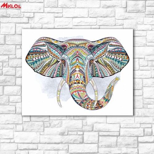 Large Wall Art elephant Portrait Canvas Painting For Living Room Home Decoration Oil Painting On Canvas Wall Painting Unframed
