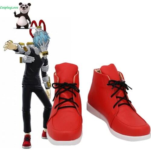 My Hero Academia Boku No Hero Akademia Tomura Shigaraki Red Cosplay Shoes Long Boots Leather Custom Made CosplayLove