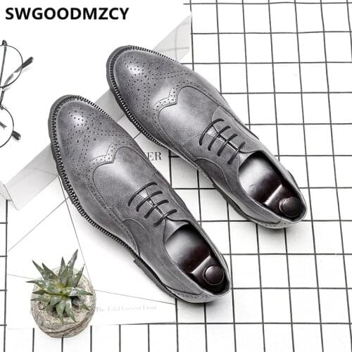 Brogue Shoes Men Formal Italian Brand Office Shoes Men Classic Coiffeur Brown Dress Elegant Shoes For Men Wedding Dress Ayakkabi