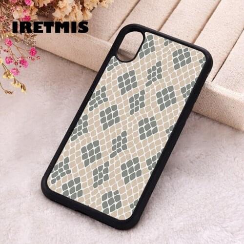 Iretmis 5 5S SE 2020 Phone Cover Case for iPhone 6 6S 7 8 Plus X Xs XR 11 12 Mini Pro Max Rubber Silicone Snake Print