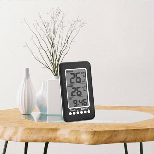Digital Wireless Indoor/Outdoor Thermometer Clock Temperature Meter with