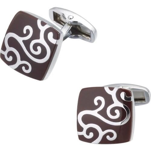 Enamel craft Red Enamel Silvery Cloud Pattern Cufflinks men jewelry French shirt cuff Cufflinks