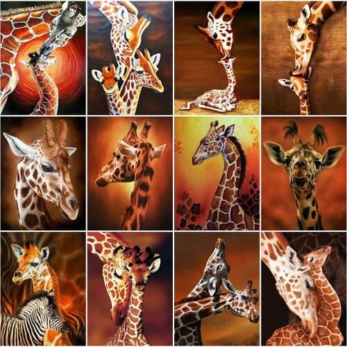 EverShine Diamond Embroidery Giraffe Cross Stitch Diamond Painting Animal Picture Of Rhinestones Mosaic Full Square Home Decor