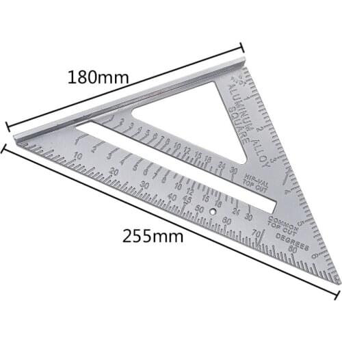 New Speed Square Protractor Aluminum Alloy Miter Framing Tri-square Line Scriber Saw Guide Measurement Inch Carpenter Ruler