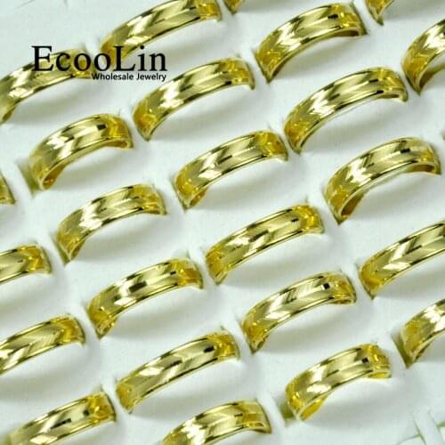 10Pcs EcooLin Brand 3 Colors Oblique Stripes Stainless Steel Rings For Men and Women Jewelry Lots Bulk LR4032