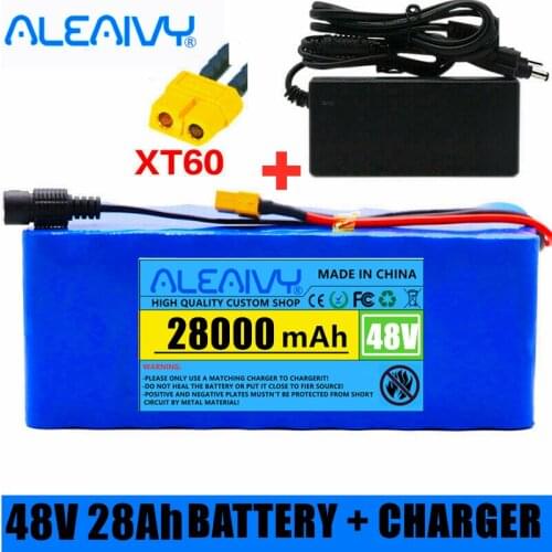 48v 28Ah Lithium Battery 28000mAh 1000w Rechargeable Batteries Pack for 54.6v E-bike Electric Bicycle Scooter with BMS +Charger
