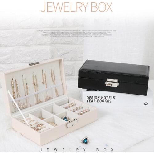 Fashion Flannel Square Jewelry Box Simple Layout Makeup Organizer Choker Ring Necklace Storage Box Holder 2021