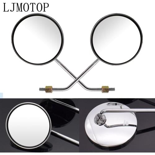Motorcycle Rear View Mirror 8mm 10mm Side Mirror Round Silver For Ducati 821 MONSTER 797 MONSTER MONSTER M400 MONSTER M600