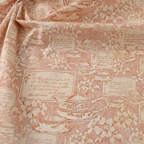 Cartoon Teapot Tea Time Flowers Print 100% Cotton Fabric for Clothes Home Textile Bedding Set Sewing Quilting DIY