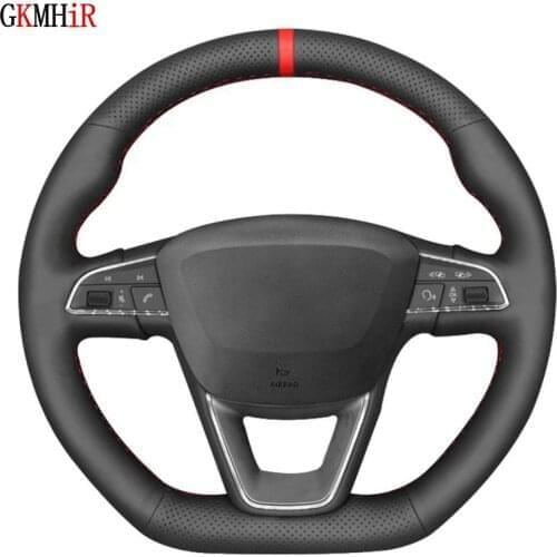 Soft Black Artificial Leather Car Steering Wheel Cover For Seat Leon Cupra Leon ST Cupra Leon ST Cupra Ateca Cupra Ateca FR